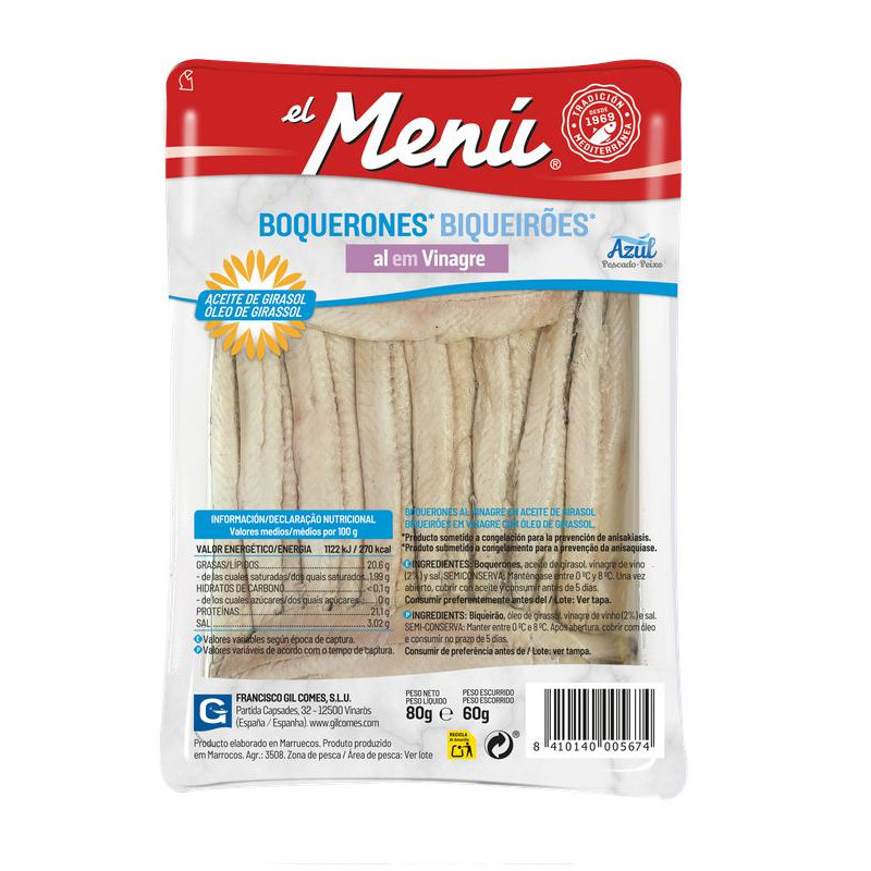 BOQUERON EN ACEITE EL MENU 80GR