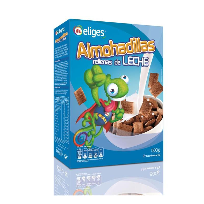 CEREALES ALMOHADILLA RELLENA LECHE 500GR