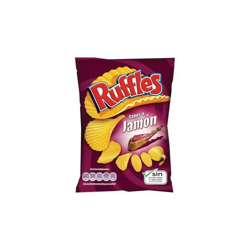 PATATAS SABOR A JAMON RUFFLES 200GR