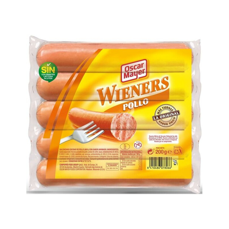 SALCHICHAS DE POLLO WIENERS 200GR