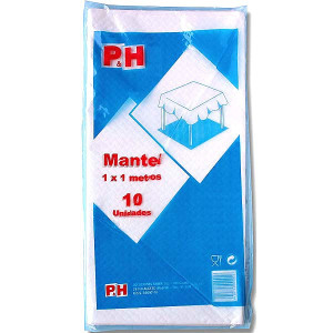 MANTEL 1X1M CORTADO BLANCO 10UN