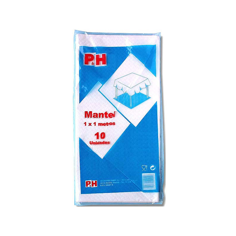 MANTEL 1X1M CORTADO BLANCO 10UN