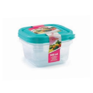 SET 2 FIAMBRERAS CUADRADAS 300 ML