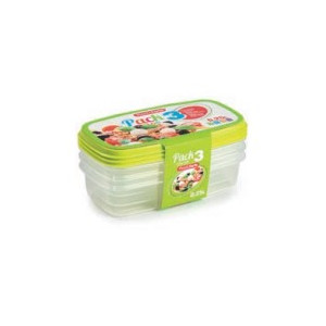 PACK 3 FIAMBRERA COLOR RECTANGULAR 0 25 L