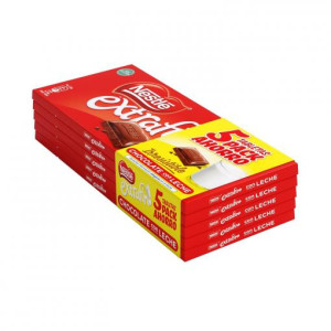 CHOCOLATE NESTLE EXTRA LECHE PACK 5X125GR