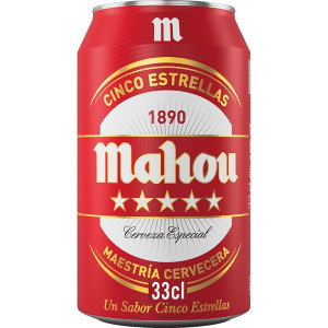 CERVEZA MAHOU 5 ESTRELLAS LATA 33CL