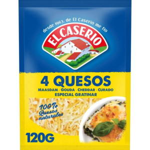 QUESO RALLADO EL CASERIO 4 QUESOS 120GR