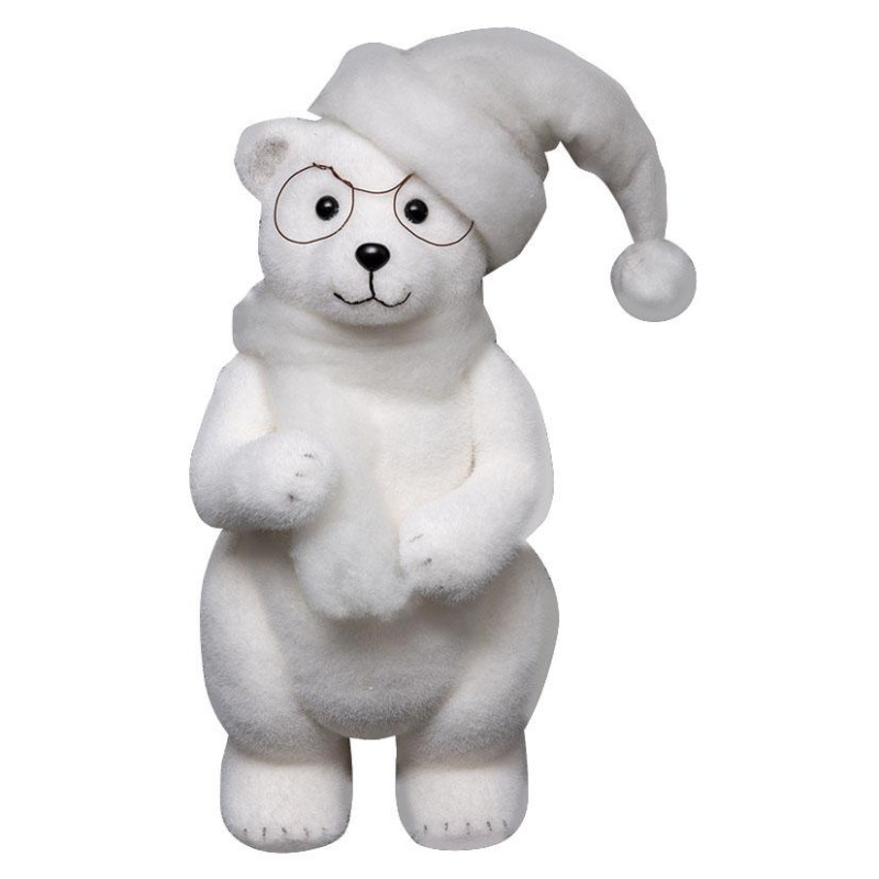 FIGURA OSO CON GAFAS Y GORRO 38 CM 