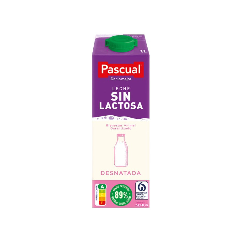 LECHE DESNATADA SIN LACTOSA PASCUAL 1L