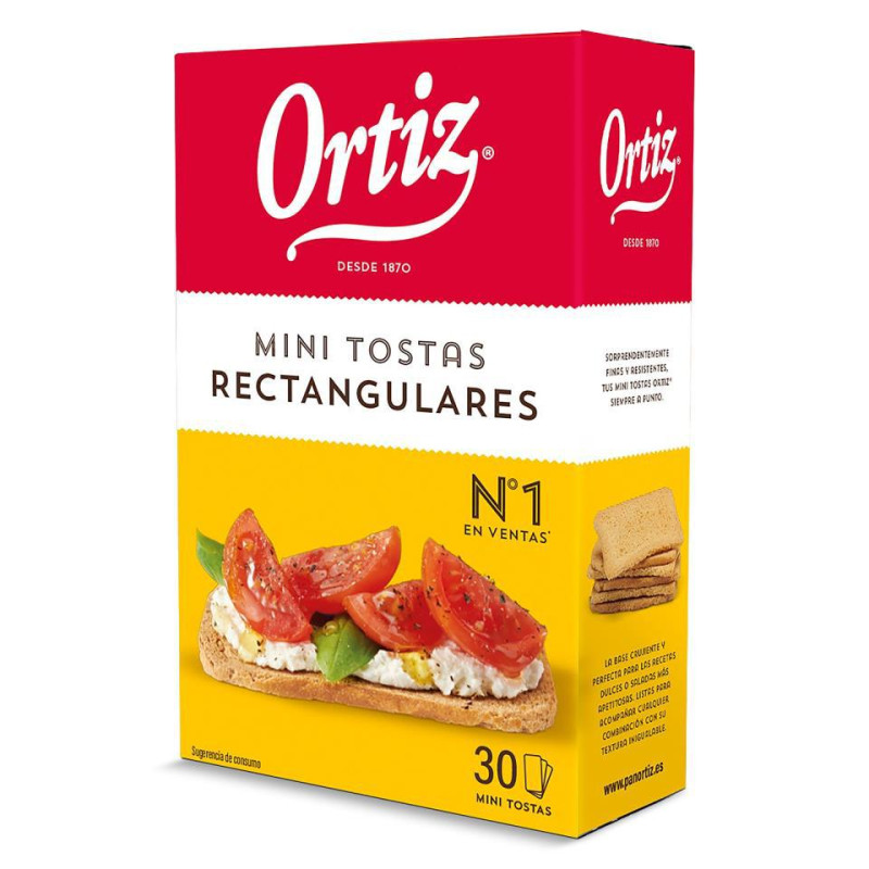 MINI TOSTAS RECTANGULARES ORTIZ 100GR 30UDS