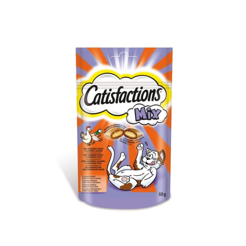 SNACK GATO POLLO Y PATO CATISFACTIONS 60G