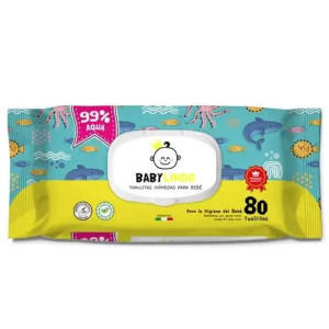 TOALLITAS BABY LINDO AQUA 80UDS