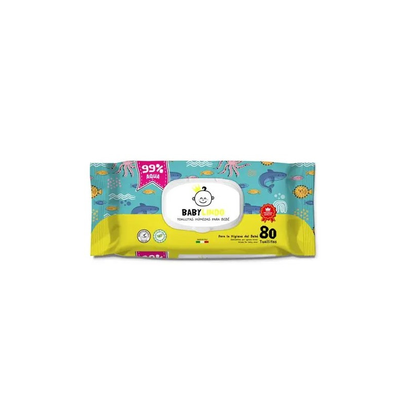 TOALLITAS BABY LINDO AQUA 80UDS