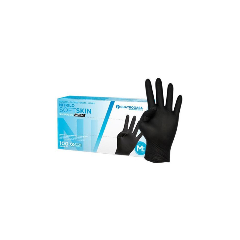 GUANTE NITRILO SIN POLVO NEGRO TALLA M