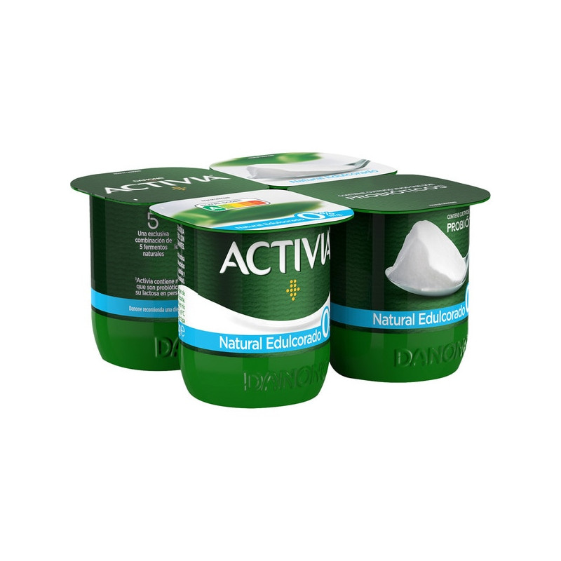 YOGUR 0  NATURAL EDULCORADO ACTIVIA 4X120GR