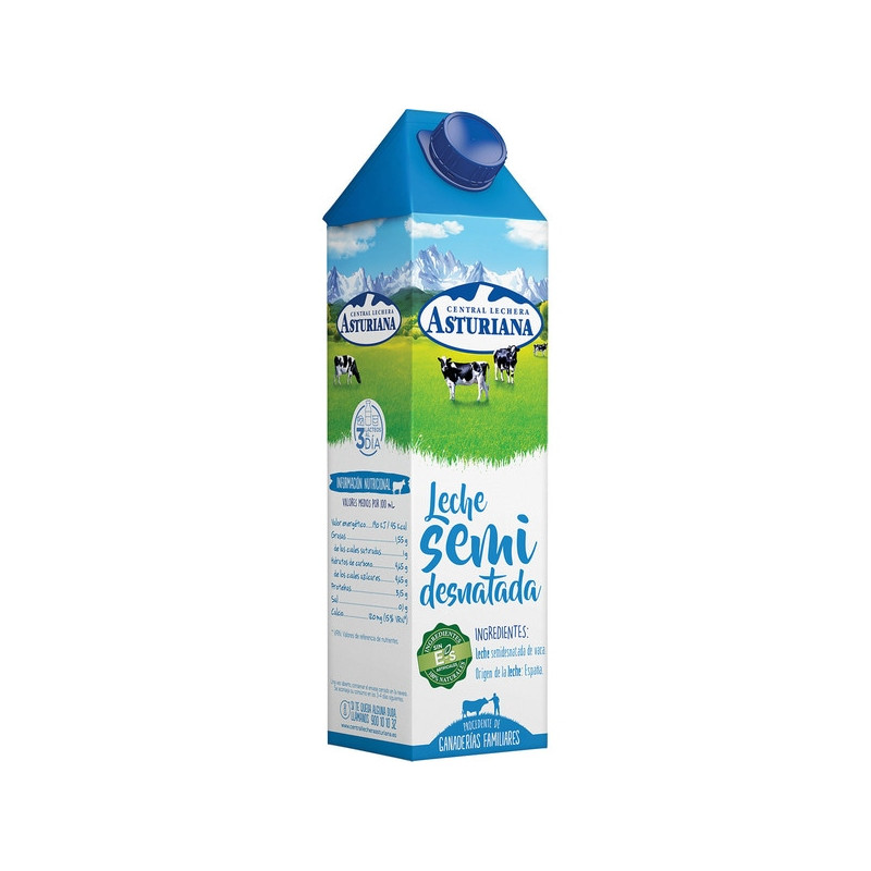 LECHE SEMIDESNATADA ASTURIANA 1L
