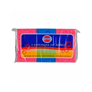 ESPONJA DE BAÑO RECTANGULAR TOBAIN 3UDS