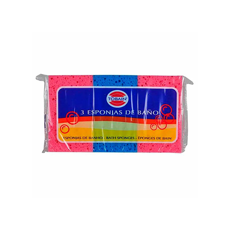 ESPONJA DE BAÑO RECTANGULAR TOBAIN 3UDS
