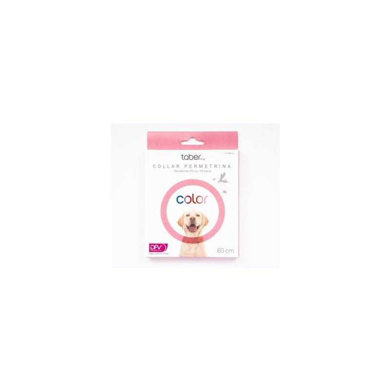COLLAR PERMETRINA COLOR ROSA TABERDOG 60CM