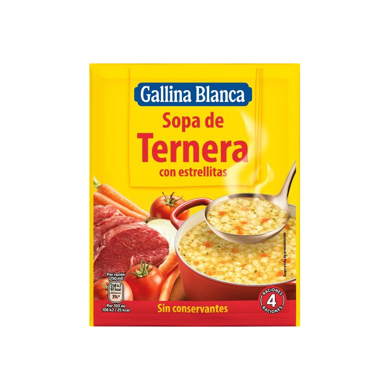 SOPA SOBRE TERNERA C/ ESTRELLAS GALLINA BLANCA 76G