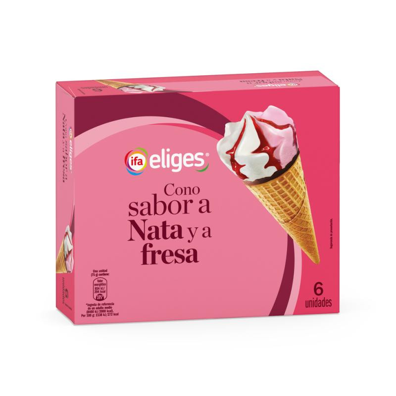 HELADO CONO NATA FRESA IFA 6X120ML