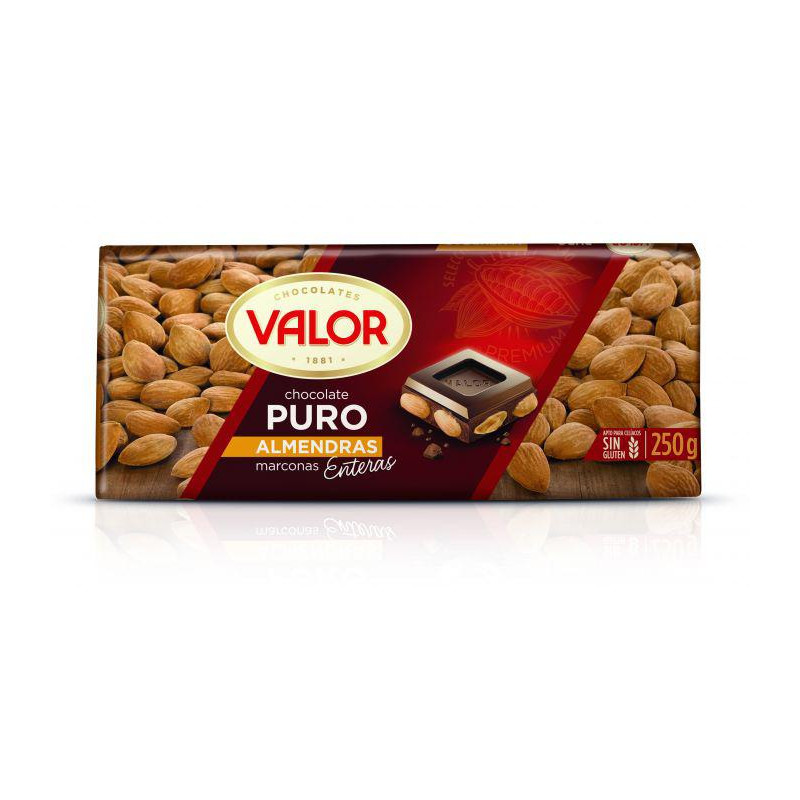 CHOCOLATE PURO CON ALMENDRAS VALOR 250GR