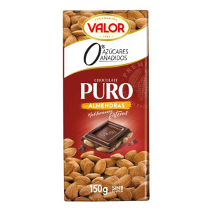 TABLETA CHOCOLATE SIN AZUCAR ALMENDRAS VALOR 100GR