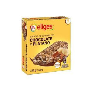 BARRITA CHOCOLATE PLATANO IFA 6X150GR