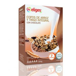 CEREALES COPOS DE ARROZ Y TRIGO CHOCOLATE IFA 500G
