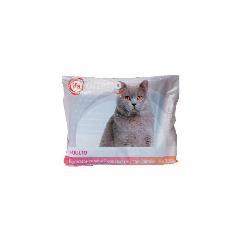 BOCADITOS EN SALSA GATO SOBRES IFA 4X100GR