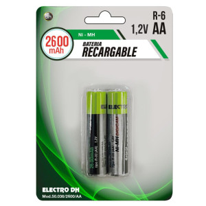 BATERIA RECARGABLE AA 2600MAH 2UD DH