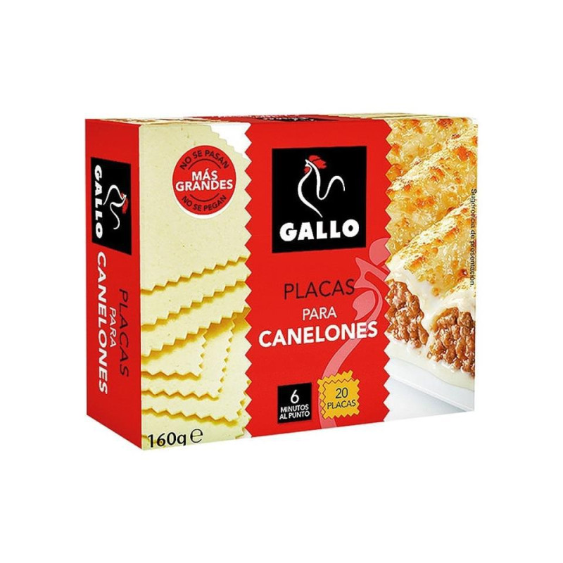 PLACAS PARA CANELONES GALLO 160GR