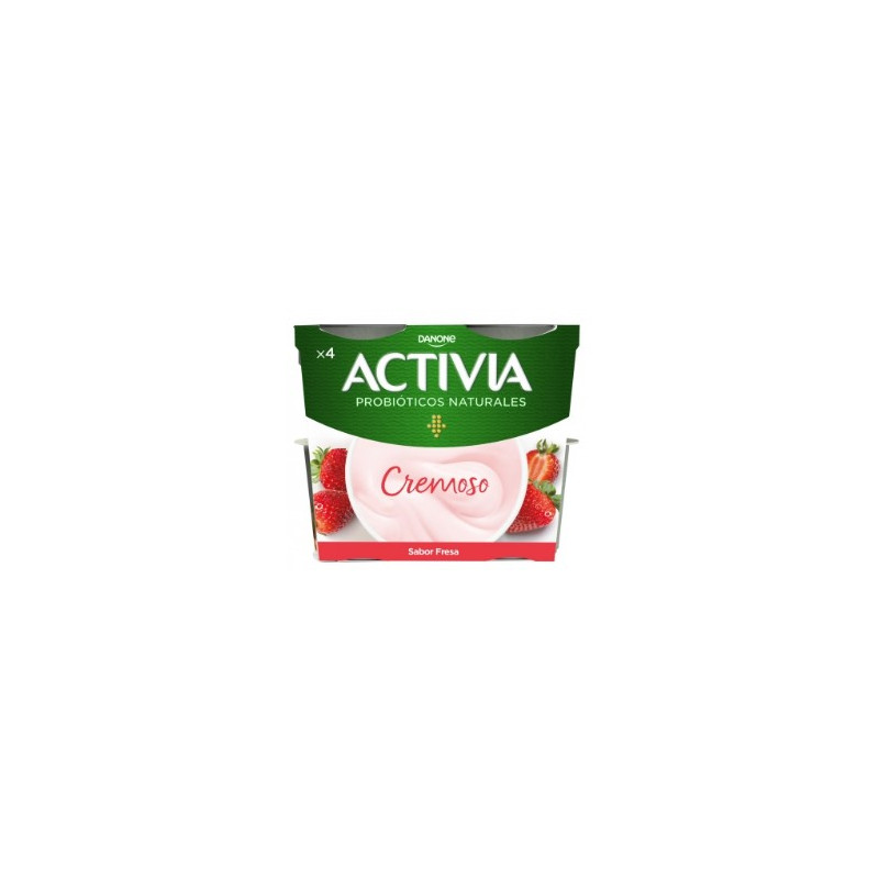 YOGUR CREMOSO DE FRESA ACTIVIA 4x115GR