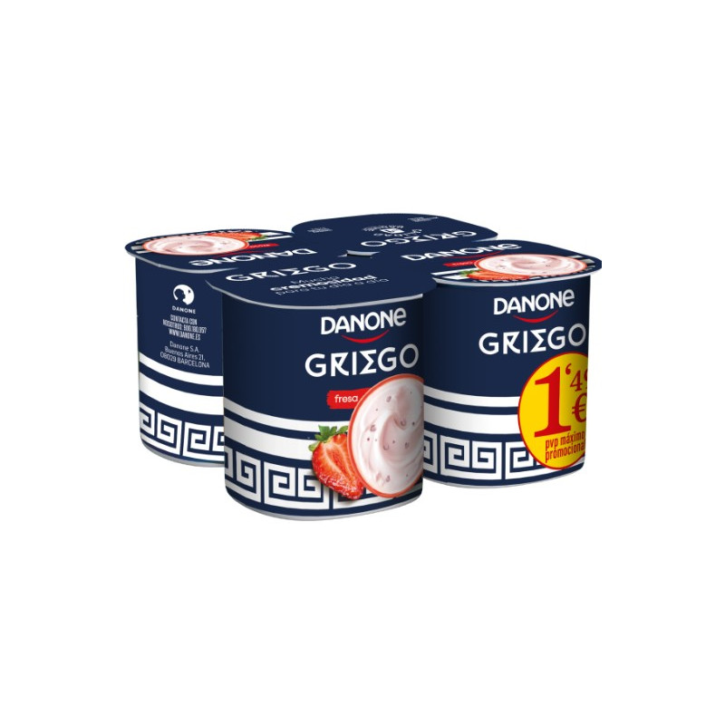 YOGUR GRIEGO CON FRESA DANONE 4X110GR
