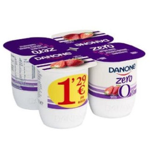 YOGUR DESNATADO FRESA ZERO DANONE 4X120GR