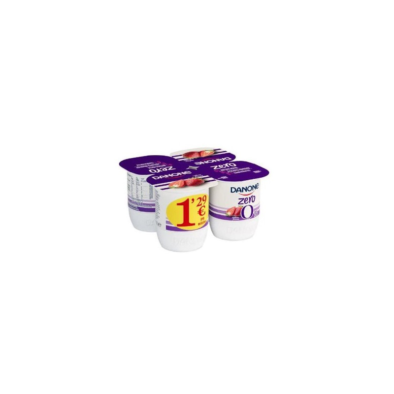 YOGUR DESNATADO FRESA ZERO DANONE 4X120GR