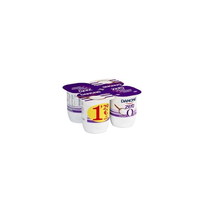 YOGUR DESNATADO NATURAL ZERO DANONE 4X120GR