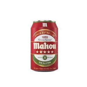 CERVEZA MAHOU 5 SIN GLUTEN LATA 33CL