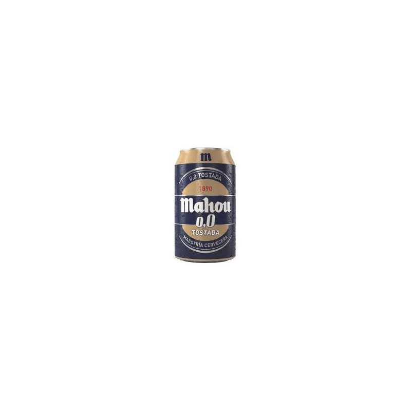 CERVEZA MAHOU 0 0 TOSTADA LATA 33CL