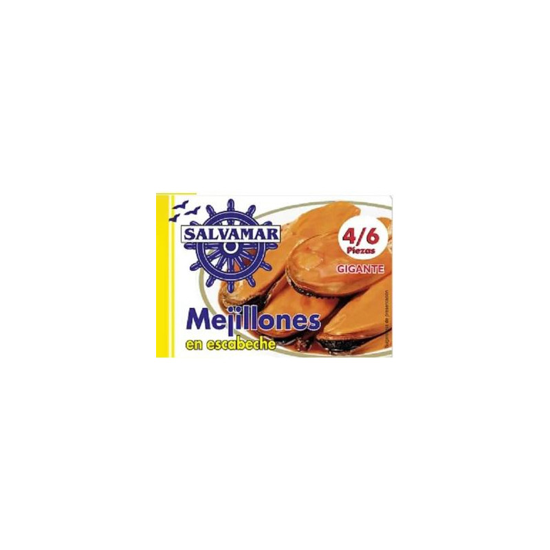 MEJILLON ESCABECHE 4/8 SALVAMAR 45GR
