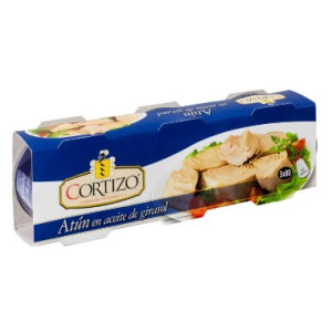 ATÚN EN ACEITE DE GIRASOL CORTIZO 3X52GR