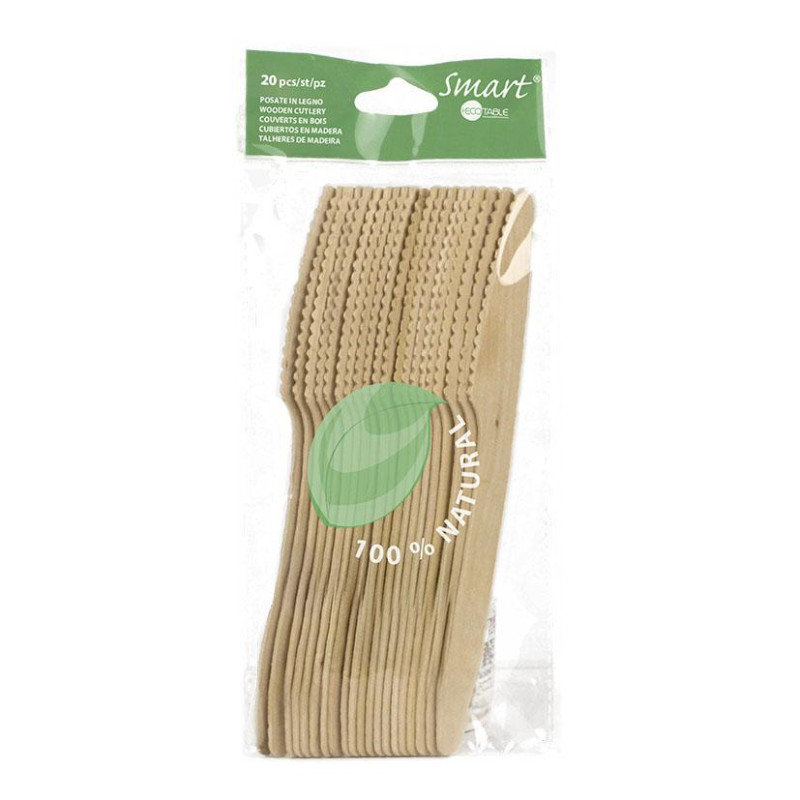 PACK 20 CUCHILLOS DE MADERA SMART