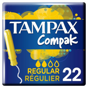 TAMPONES REGULAR TAMPAX COMPAK 22UDS