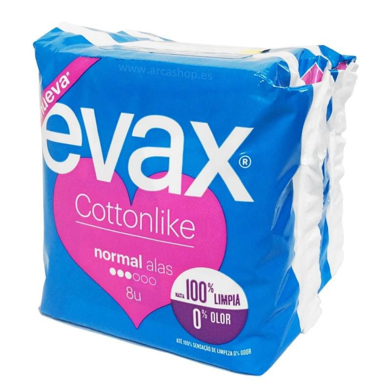 COMPRESA EVAX COTTONLIKE NORMAL ALAS 8U