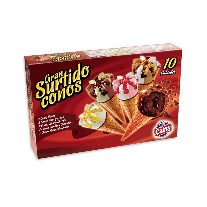 HELADO GRAN SURTIDO 10 CONOS CASTY