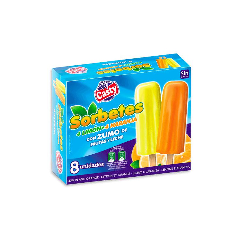 HELADO CASTY SURTIDO POLOS LIMON Y NARANJA