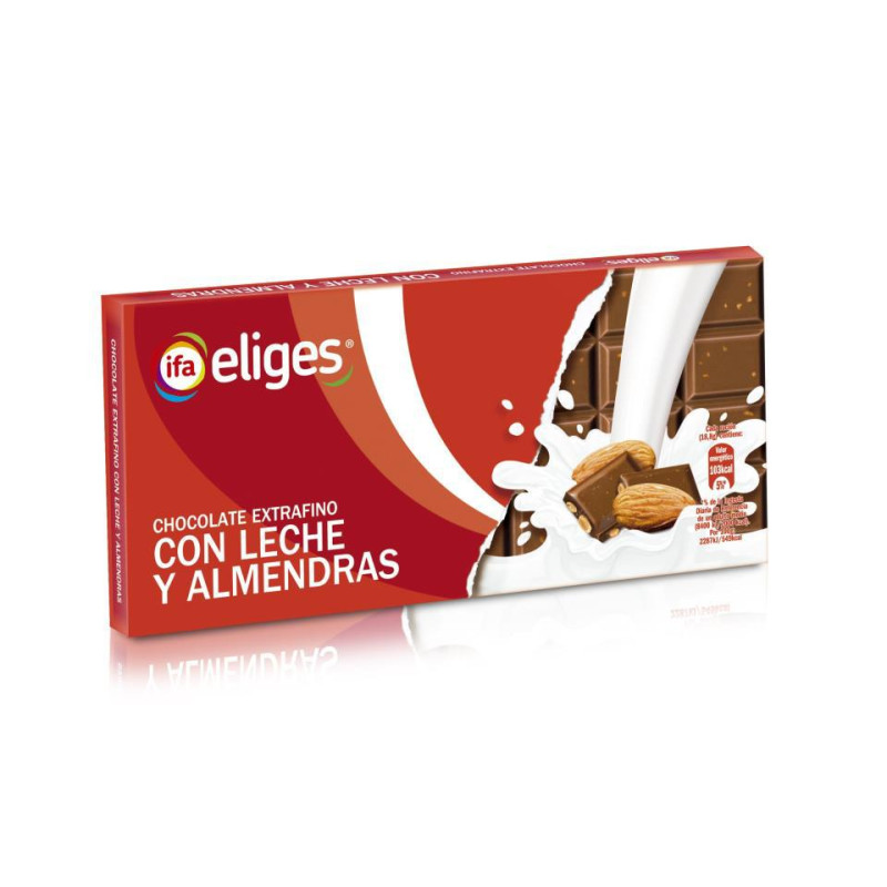 TABLETA CHOCOLATE LECHE CON ALMENDRAS IFA 150GR