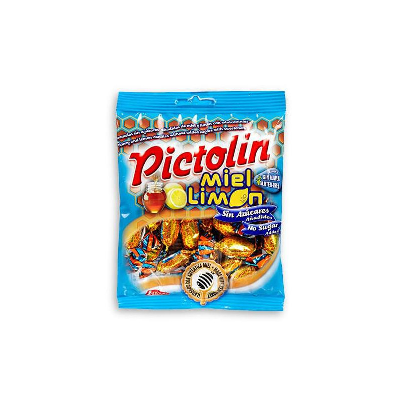 CARAMELO SIN AZUCAR MIEL Y LIMON PICTOLIN 65GR