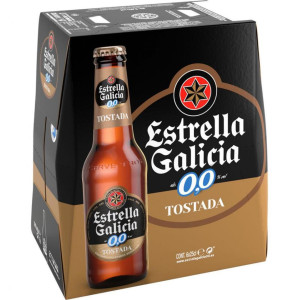CERVEZA ESTRELLA GALICIA 0 0 TOSTADA 6X25CL
