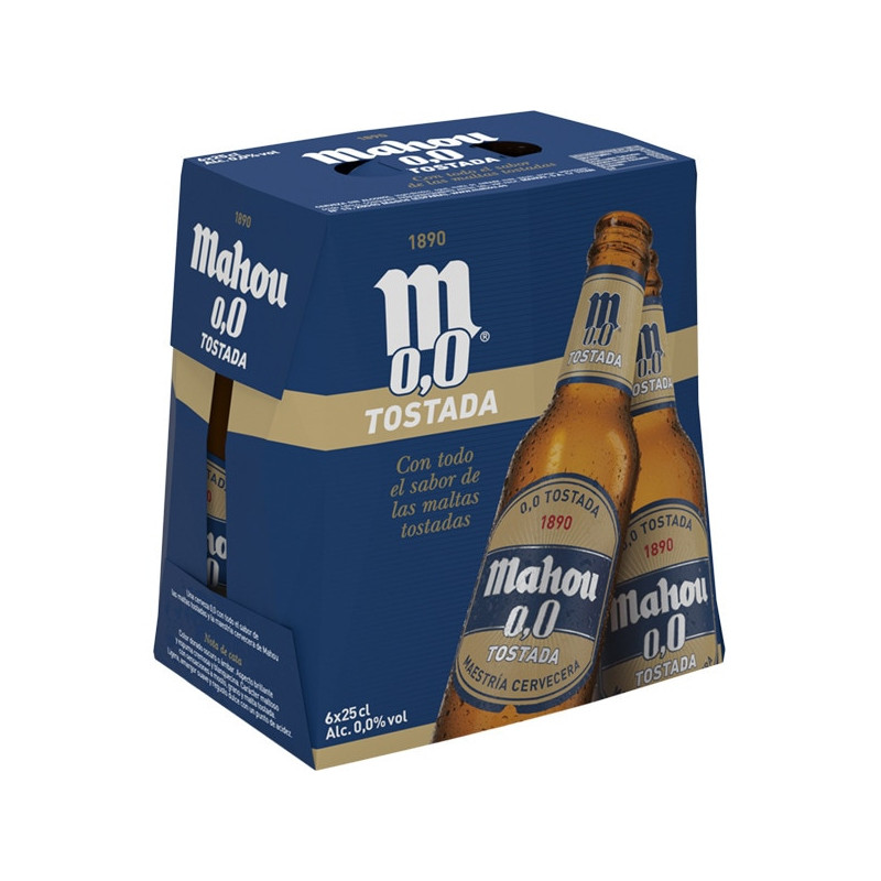 CERVEZA MAHOU 0 0 TOSTADA 6X25CL